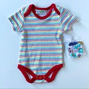 🆕 NWT Lily & Jack Striped Bodysuit & Mittens